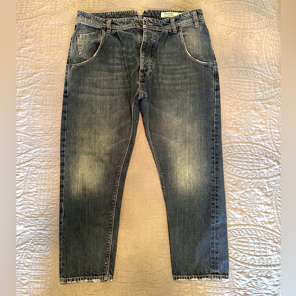 November Jeans Made in Italy Size 32 100% Cotton Distressed Fade